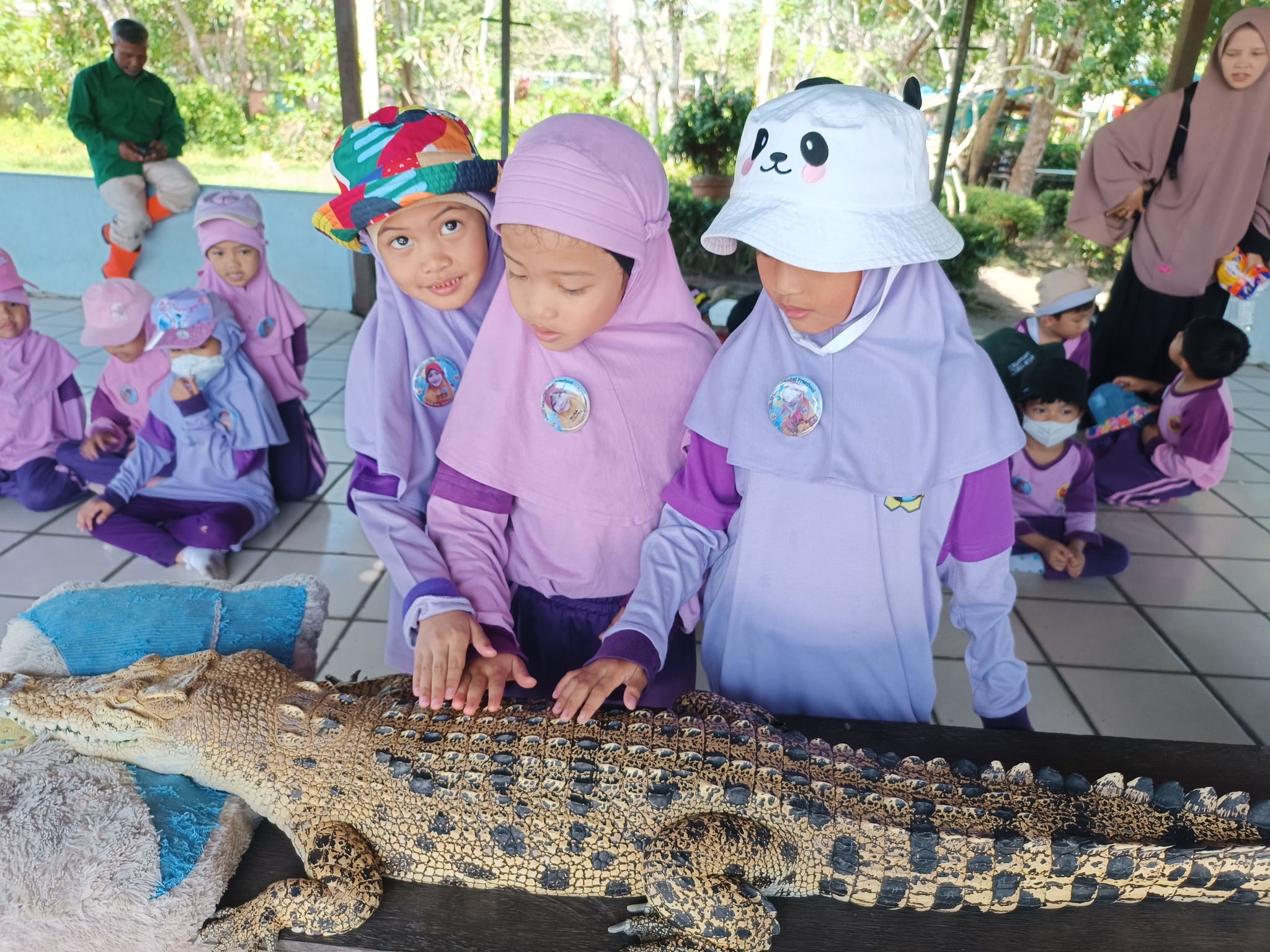 TK B Salamah Antusias Field Trip ke Penangkaran Buaya Tritip
